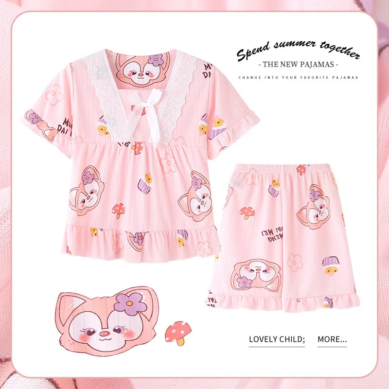 Kinder-Klimakleidungsset Mädchen-Pyjamas Schlafanzug Bademantel Mutter-Kind-Set – Detail 6