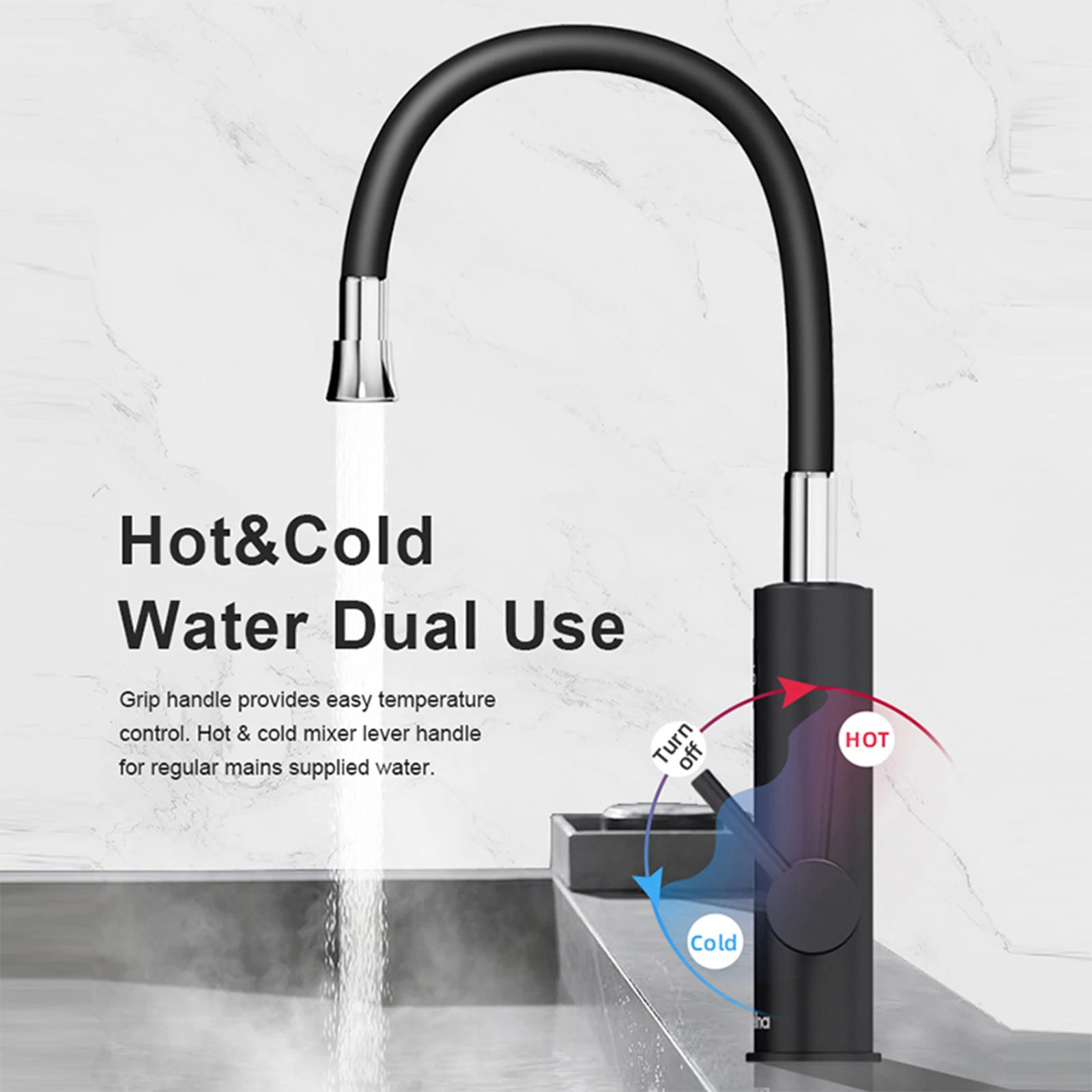 

3200W Water Heater Electric Faucet With Universal Spout 220V Heating Tap Instant Water Heater Stainless Steel Faucet Geyser