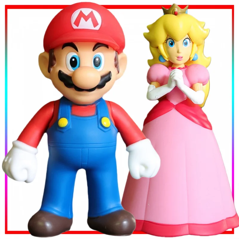 M Brothers Desktop-Figur Cartoon Prinzessin Peach Actionfigur PVC-Modell Anime-Merchandise Geschenk für Feiertage