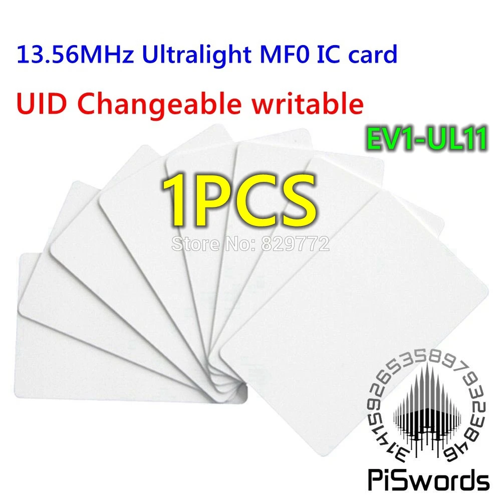 1PCS UID Changeable NFC  Card MF0 13.56Mhz Ultralight EV1-UL11 EV1-UL21 ULT-C Blank Card TAG STICKER UID Writable