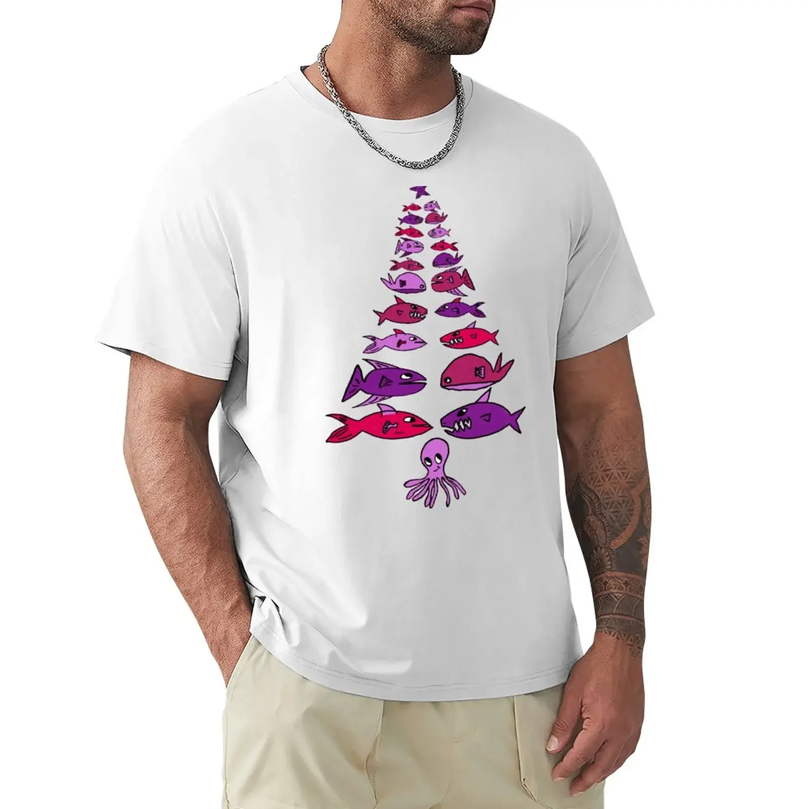 

Christmas marine tree (pink white background) T-Shirt plus sizes customizeds boys whites T-shirt men