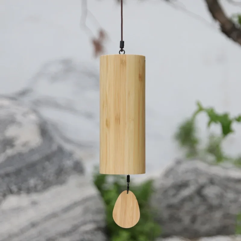 Bamboo Chord Wind Chimes Japanese Hanging Wind Bell Retro Hand Bells Meditation Sound Healing Yoga Outdoor Percussion Instrument