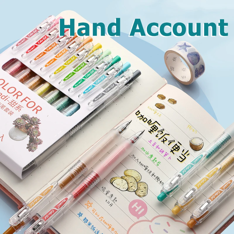 9 Color Gel Pens Set Morandi Macaroon Sweet Color Cute Pens Art Supplies Korean Stationery Kawaii School Supplies for Students