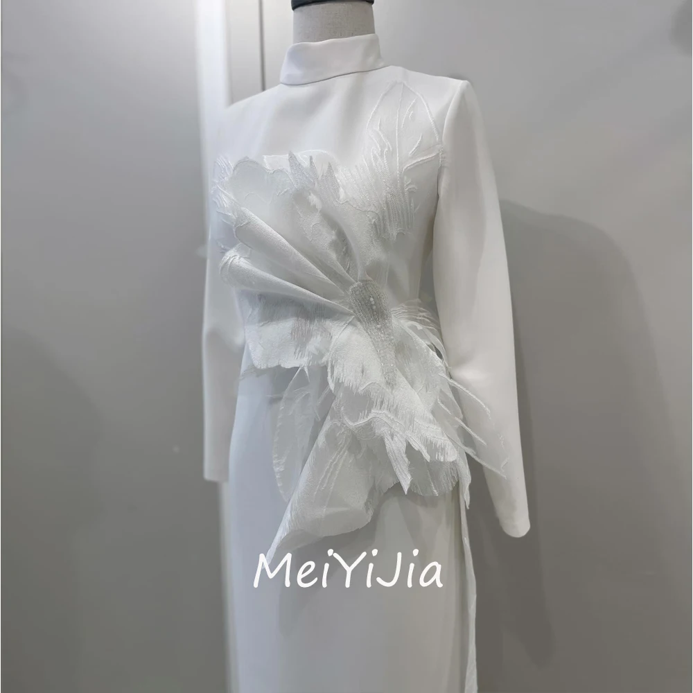 Meiyijia Evening Dress ScoopNeckline Ruffle Embroidery Mermaid Crepe Saudi Arabia Sexy Evening Birthday Club Outfits Summer 2024