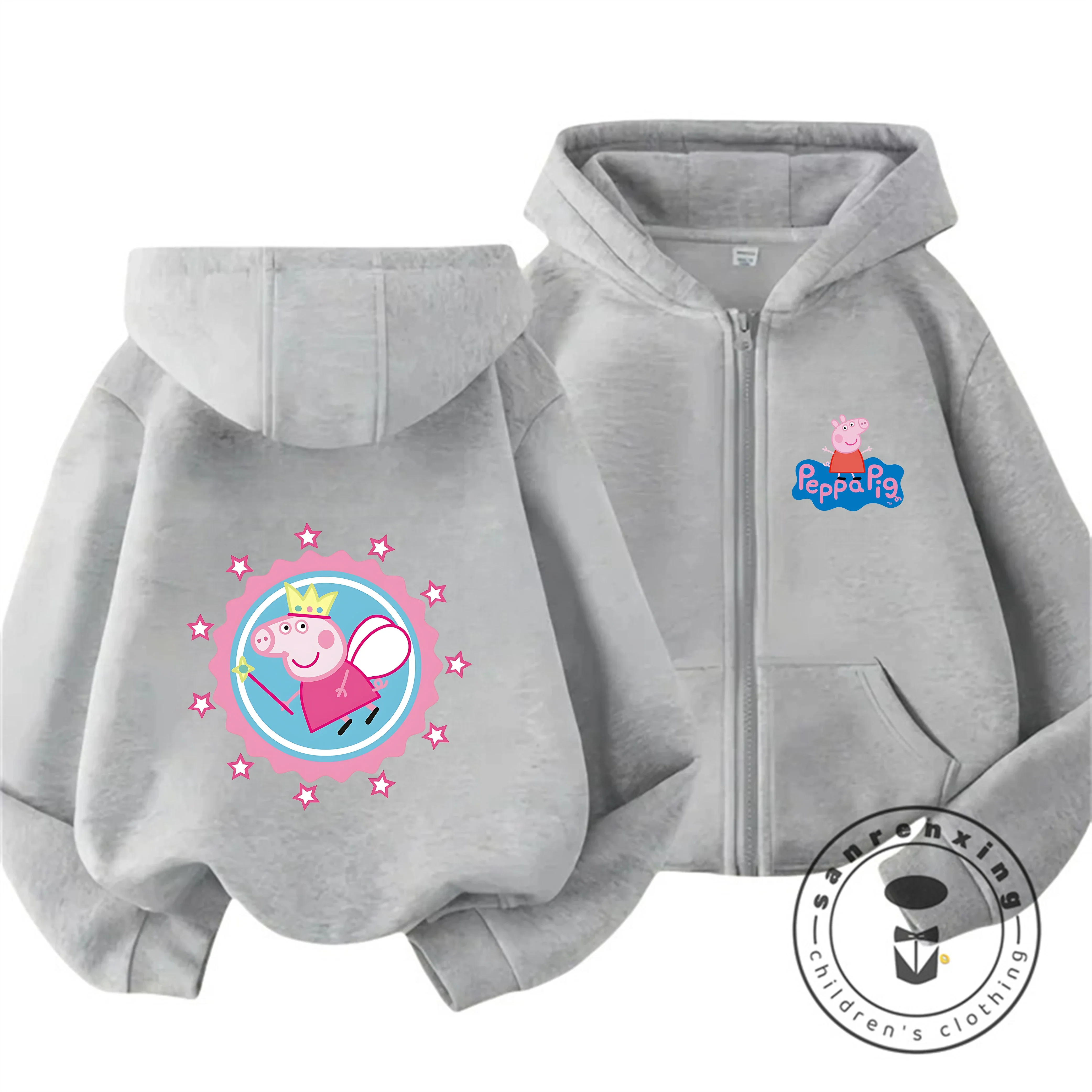 

Hot Popular Kids Zipper Hoodie Cute Cartoon Design Autumn Winter Zipper Hooded Tops Peppa Pig Children 3 14