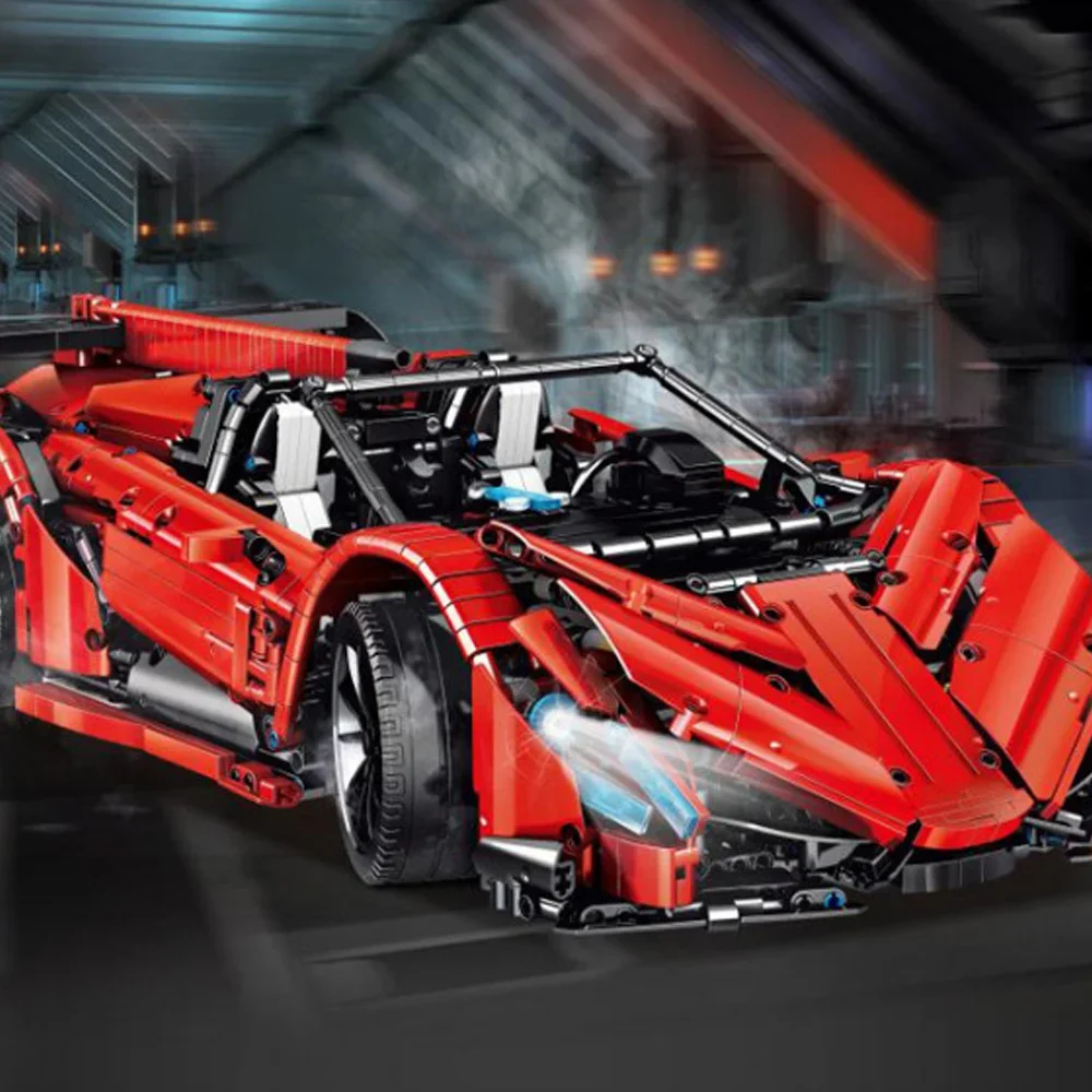 الطوب الصغير سوبر سباق السيارات نموذج اللبنات 2615 قطعة غرفة السيارة التقنية الديكور لعب للأطفال هدايا عيد الميلاد عيد الميلاد #3