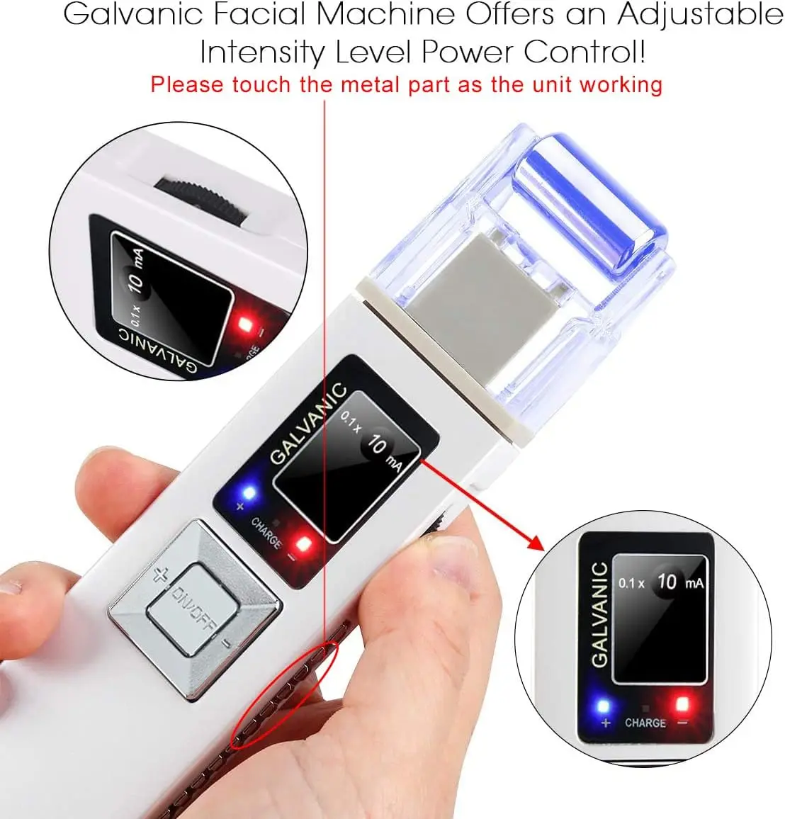2 in 1 Rullo galvanico per il lifting del viso Cura della pelle Riduce le rughe Rafforzamento della pelle Pulizia profonda dei pori Dispositivo per il ringiovanimento dei microcorren