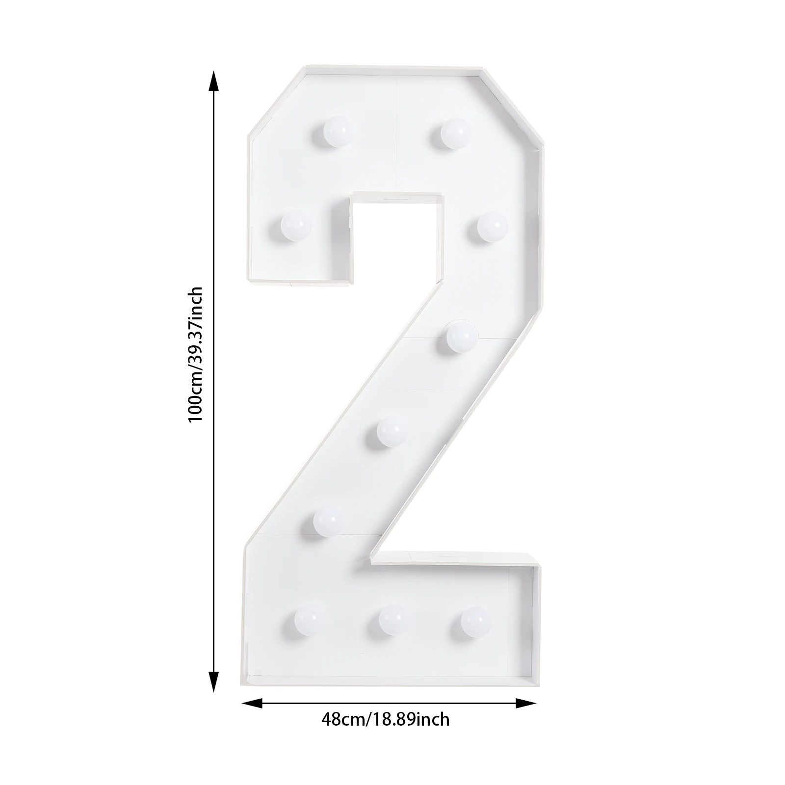 1 STKS 0-9 Reuze nummer LED-lamp 100*48 cm DIY Verjaardag Nummer Jubileum Decoratie Voor Thuis Bruiloft Feest Verjaardag Kerstmis