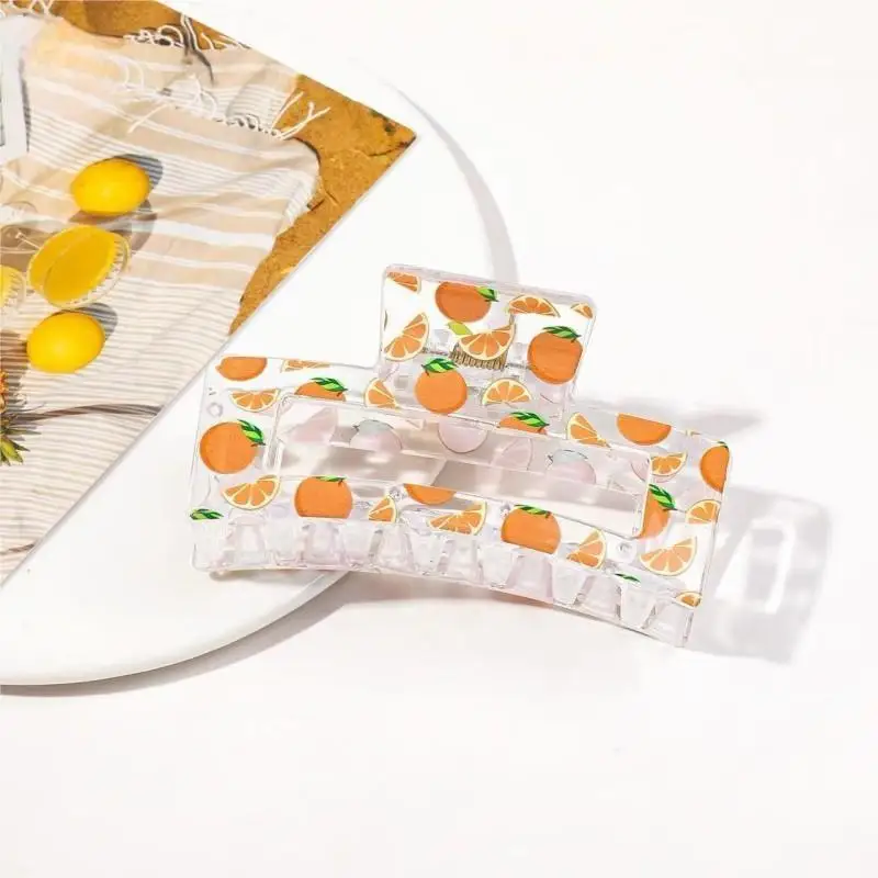 Bedruckte Haarspange mit Frucht- und Blumenmuster, niedlicher Haarschmuck für Frauen – Detail 5