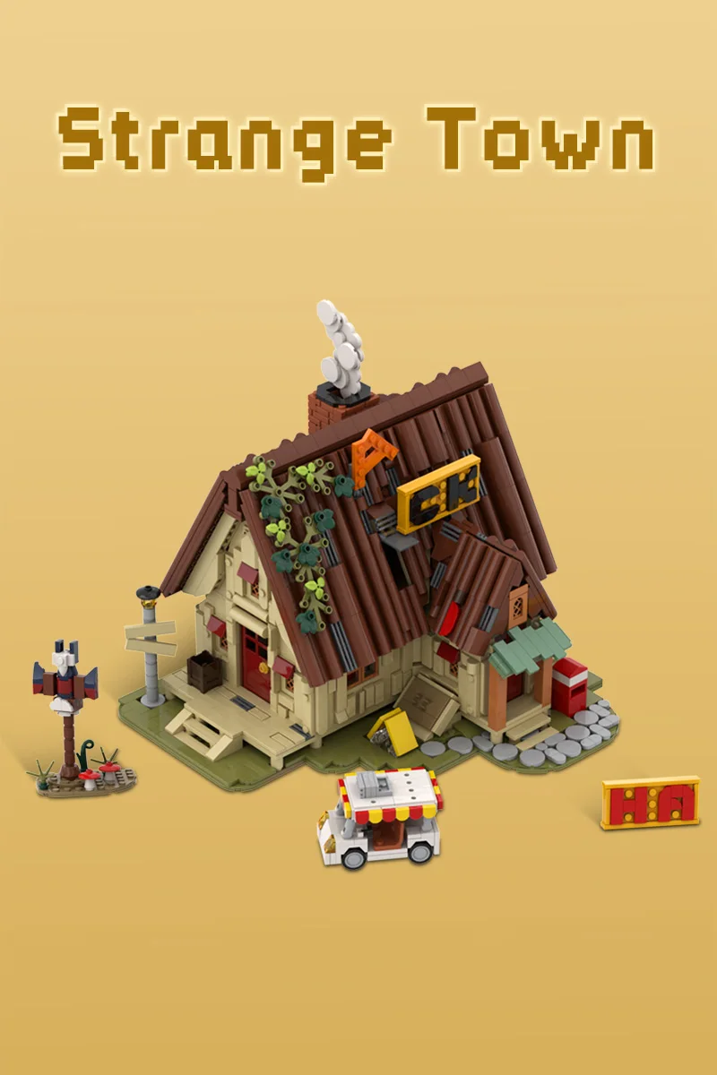 MOC Bill Seif Haus Baustein Modell Sets Schwerkraft Haus Mystery Shack Architektur Ziegel Montage Spielzeug Kits Geburtstag Geschenke