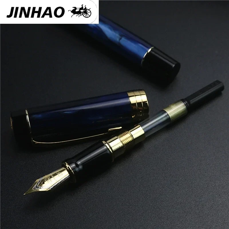 Pióro wieczne Jinhao 100 Century Galaxy Blue z długą, ostrzową końcówką typu Long Knife Blade, do kaligrafii biznesowej, pisania, do biura, szkoły. — zdjęcie produktu 6