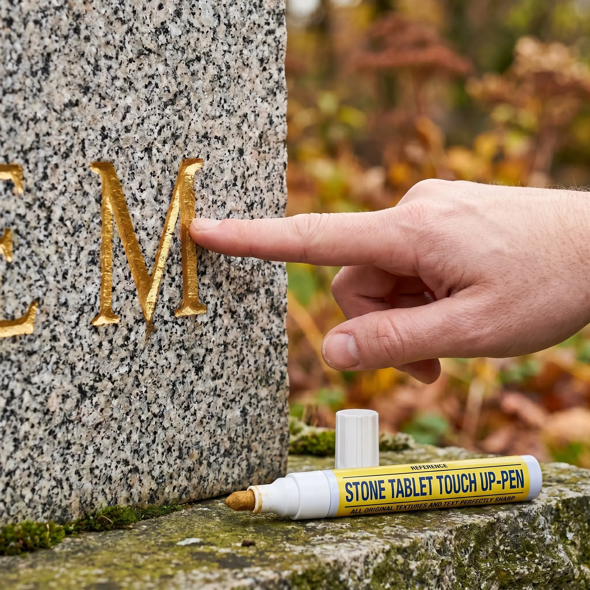 4 Pcs Inscription Repair Pen Granite Lettering Golden Tombstone Marker Gravestone Engraving Paint Vase Memorial Repair Markers