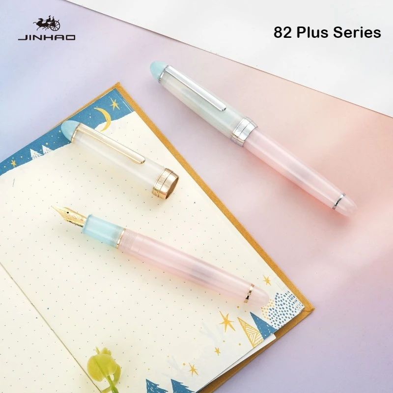 2026 Limited Edition! JINHAO 82 Plus Acrylic Fountain Pen Mixed Macaron Color EF/F/M/Bent Nib Stationery Office School Supplies