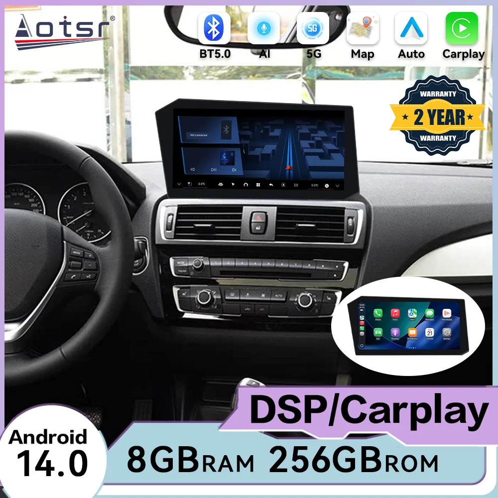 Qualcomm Android 14 Navigation For BMW 1 Series 2 Series 2012-2017 Car Radio 12.9 Inch New Era X Screen Car Multimedia Player