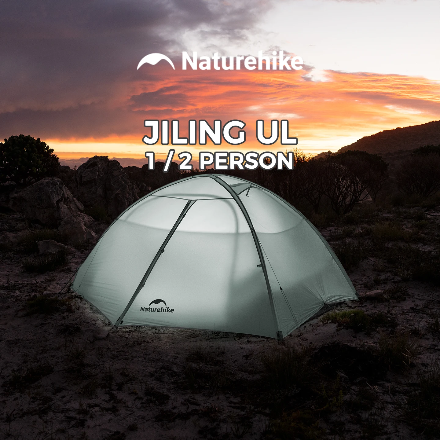 

Палатка Naturehike JilingUL для треккинга, 1-2-местная, портативная, складная, для кемпинга, из нейлона 15D, водонепроницаемая, для походов, CNK2650WS013