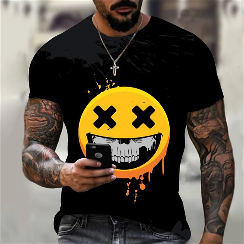 3DNew Summer Fashio Funny and Interesting Personality Pattern Boys' Sports Large Clothing Short Sleeve Men's Casual T-shirt。