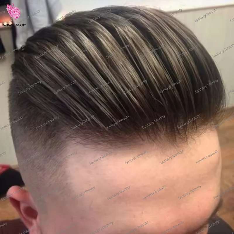 

Мужской парик 0,02 мм, ультратонкая кожа, настоящий 100% протез человеческих волос, парик для мужчин, 6 дюймов, мужской парик 100% плотности, мужской парик