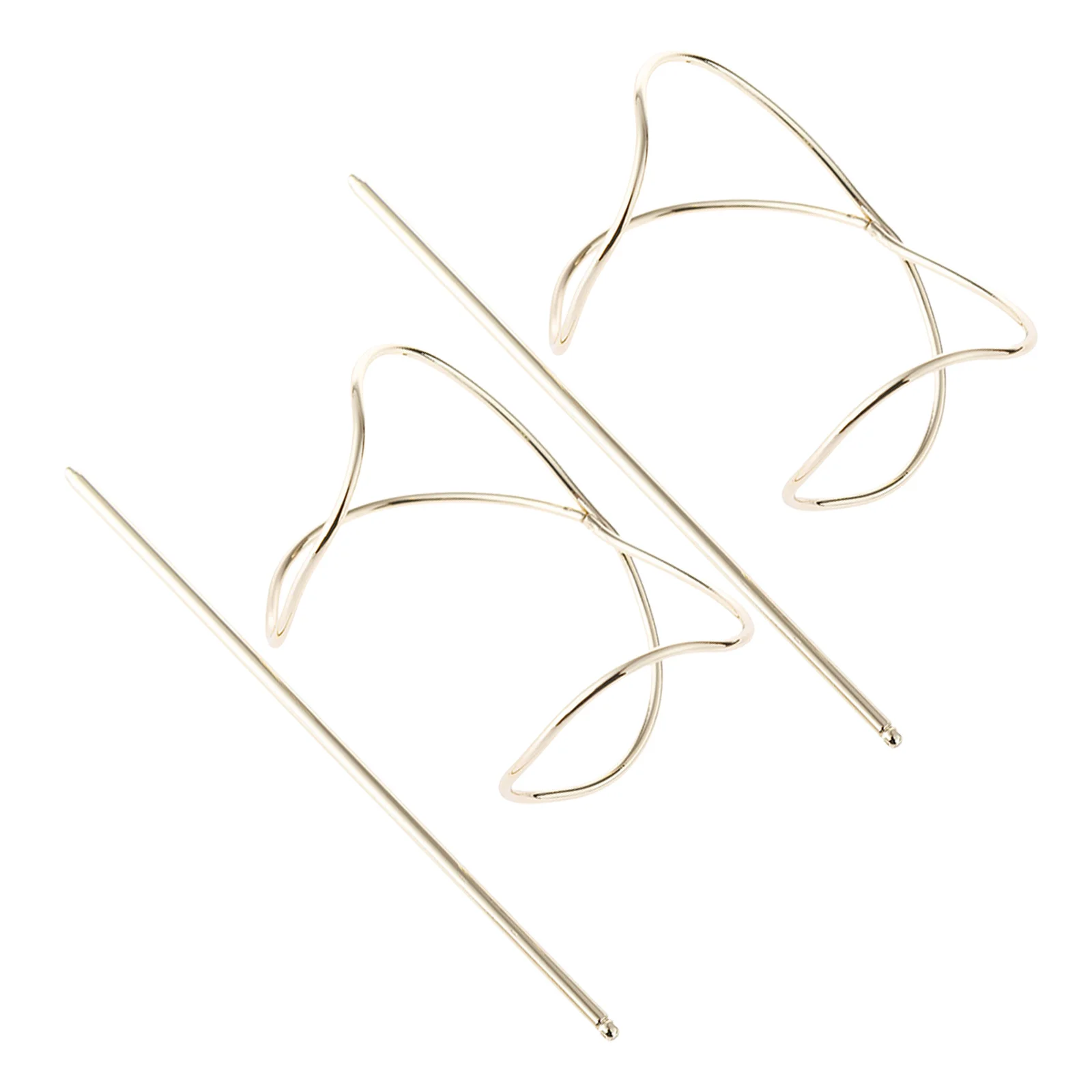 

2 шт., металлические держатели для пучков, золотые заколки для волос, винтажные заколки для волос для вечеринок, путешествий, элегантные аксессуары для прически