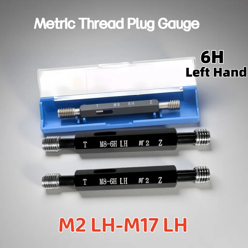 

1PCS 6H M2 LH-M17LH Metric Fine Left-Hand Thread Plug Gauge Steel Measurement Tool for M2 to M17