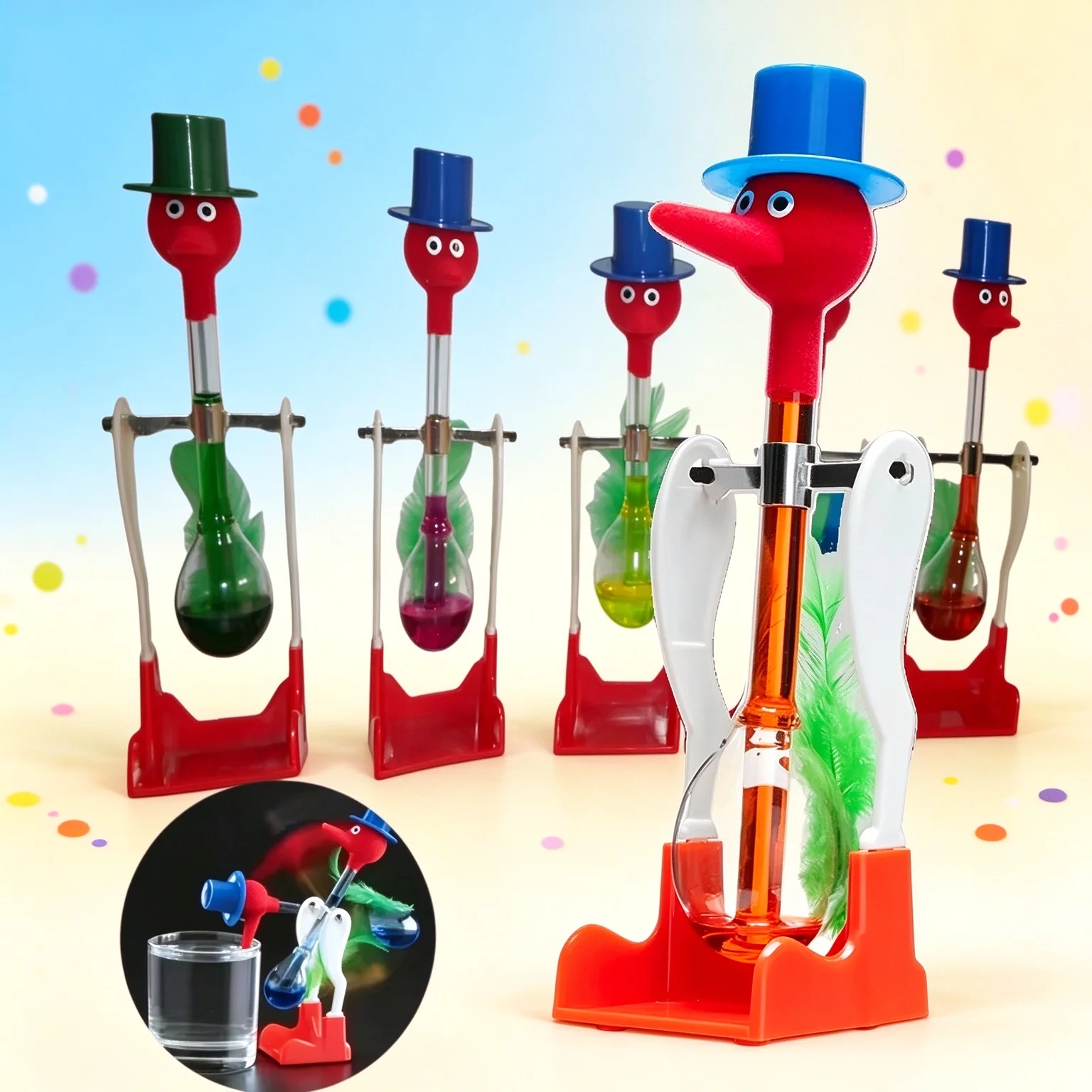 Fun Physics Drinking Bird Liquid Powered Perpetual Swing Orn Sci Teach Aids Creative Desk Decor Collectible Art Gifts for Adults