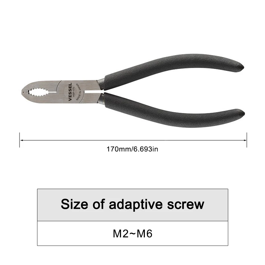 VESSEL Multifunctional Screw Extractor Plier for Removing Rusted/Damaged Screws/Nuts No.HSP-175