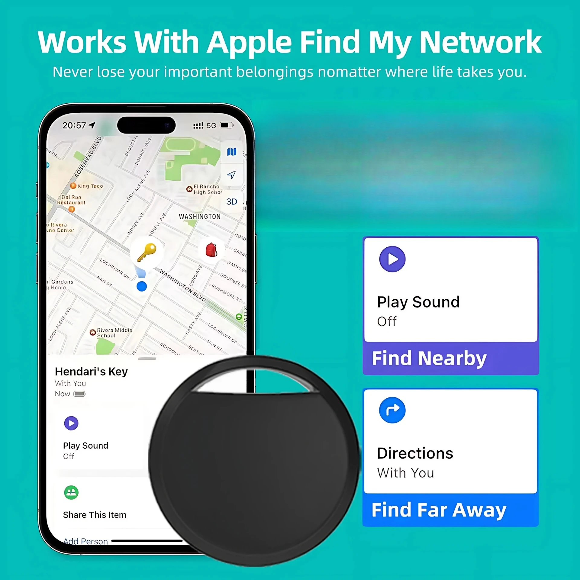GPS Smart Tracker Mini Tag For IOS iPhone Find My APP ITag Anti Lost Reminder Device MFI Rated Locator Car Key Pet Kids Finder