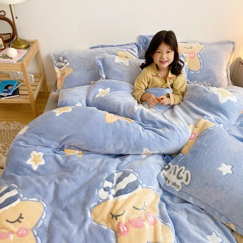 Juego de cama de lujo personalizado para niños, Sábana de alta calidad, funda de edredón, juego de cama para niños, 3 o 4 piezas