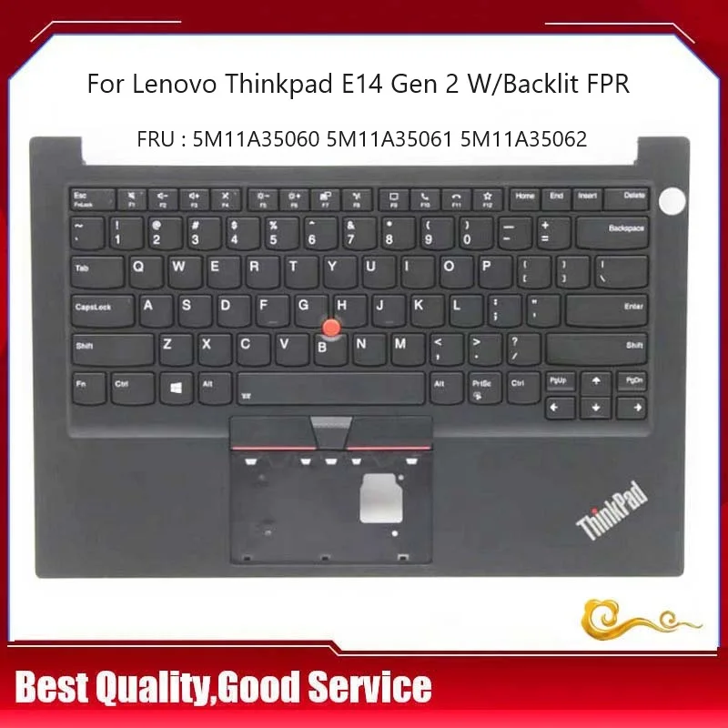 

New/Orig For Lenovo Thinkpad E14 Gen 2 Palmrest US Keyboard Upper Case FPR 5M11A35060 5M11A35061 Black