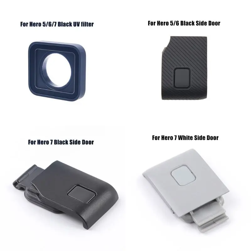 UV Filter Lens Side Door Cover USB-C Mini HDMI-compatible Port Side Protector for GoPro HERO5/6/7 Black/7 Accessories