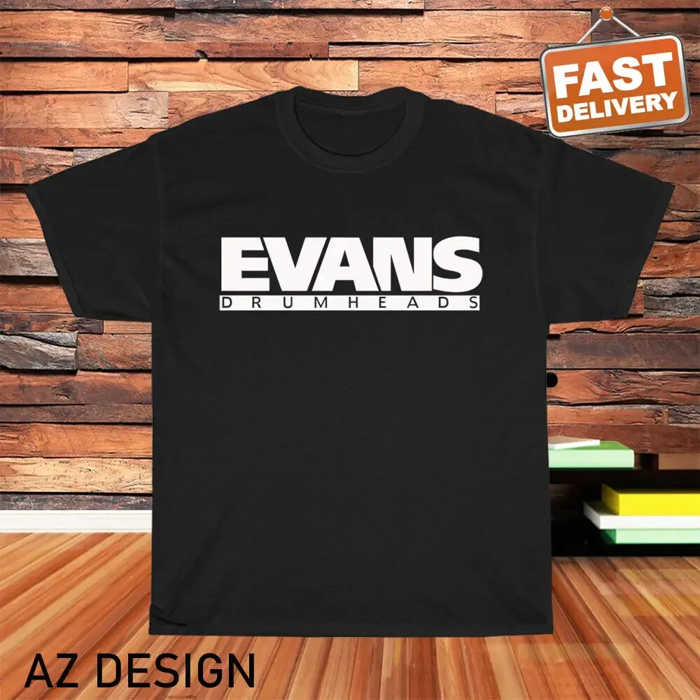 Baru EVANS Drumheads Logo T-Shirt pria ukuran lucu S sampai 5XL