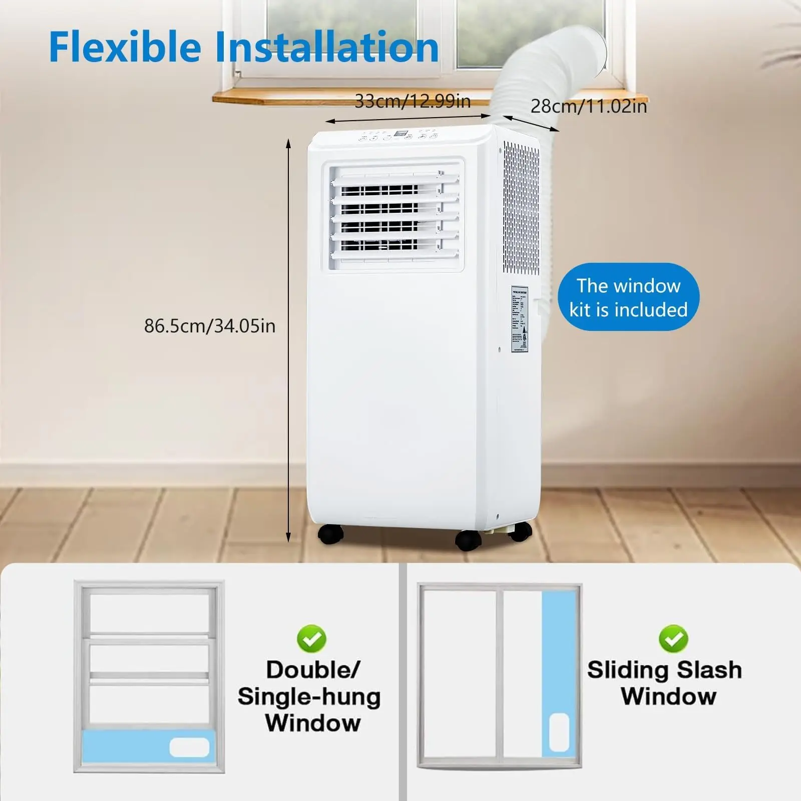 Ultra Quiet 3 In 1 Portable Air Conditioner 10000 BTU Cools Up To 450 Sq Ft Dehumidifier And Fan 24H Timer Remote Window Vent Kit Ideal For Bedroom Office Dorm White