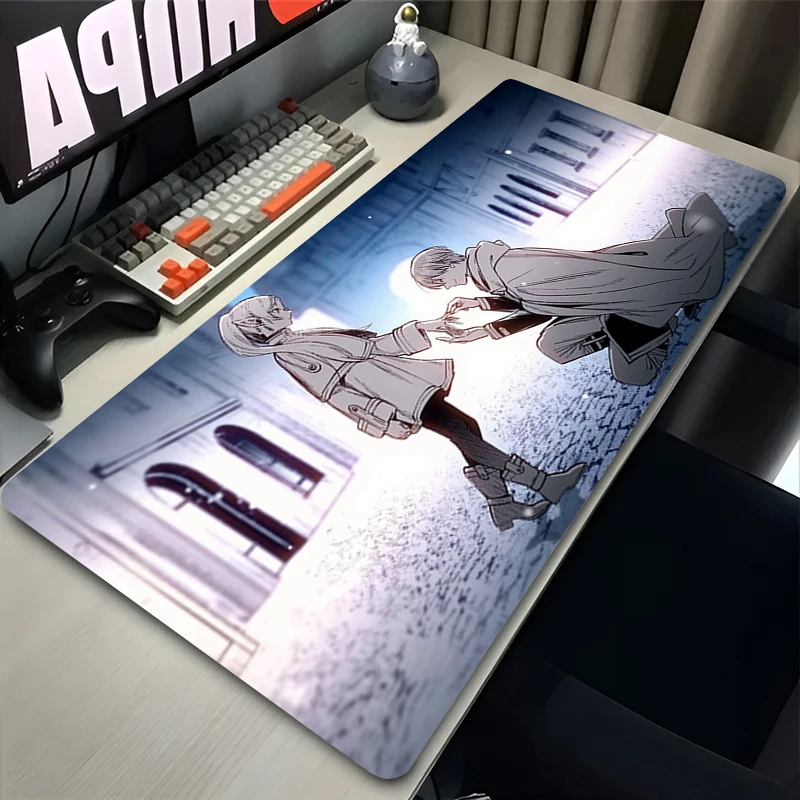

kawaii Anime Mouse Pad Gaming Non-slip Extended Keyboard Desk Mat Lock Edge F-frieren Beyond Journey End Gamer E-sports MousePad