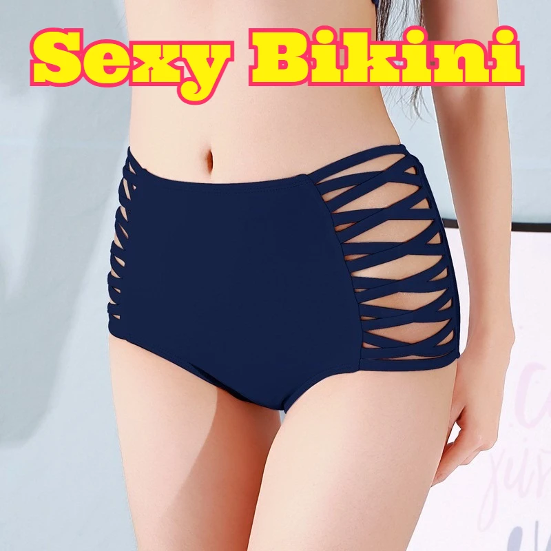 Black High Waisted Bikini Set  Women Plus Size Flattering Tummy Control Water Resistant Two Piece Swimwear Comfortable Quick Dry