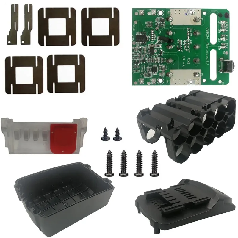 Plastic Case Suitable for 18650 18V Lithium-ion Batteries Featuring PCB Charge Protection and An LED Battery Level Indicator