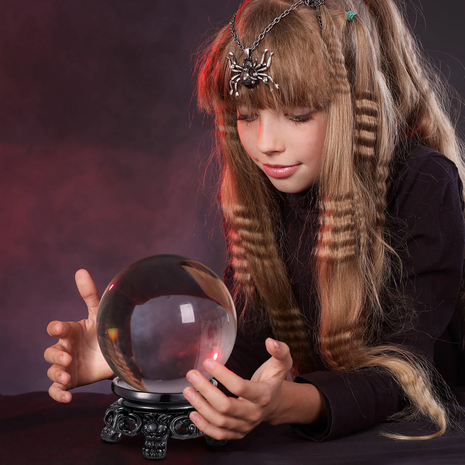 

Decorative Crystal Ball Base Ornament Sphere Holder Stand Wooden Display Synthetic Resin