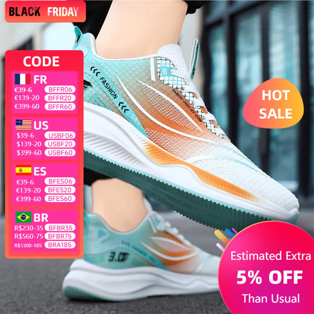 Sports shoes men fall new men's shoes color matching fashion single shoes lightweight breathable running shoes