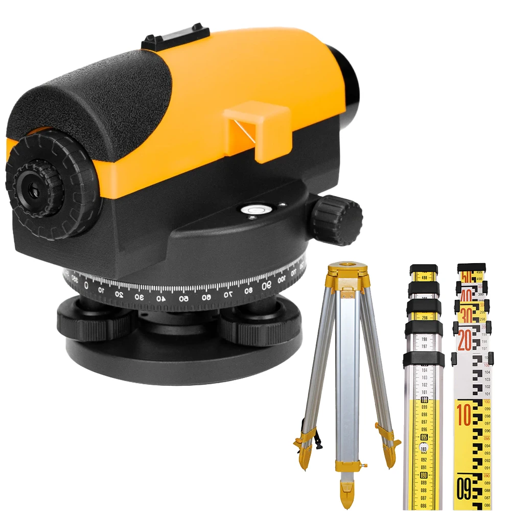 32X Optical Automatic Engineering Survey Self-leveling Auto Level with Tripod and 3M Calipers