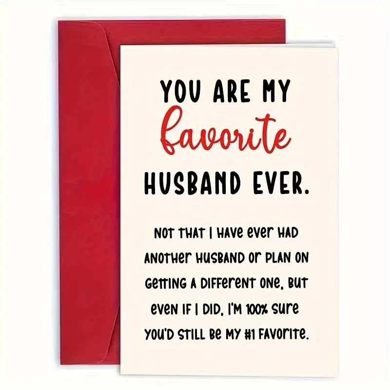 1PC Anniversary Greeting Card For Husband Happy Birthday Card For Husband Birthday Gift From Wife Cards With Envelope