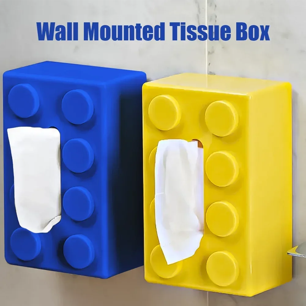 Creative Building Block Tissue Box, Multi-functional Napkin Storage Box, Living Room, Coffee Table Ornaments Face Towel Box