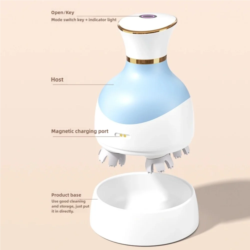 جهاز تدليك جديد متعدد الوظائف قابل لإعادة الشحن هدية ثلاثية الأبعاد لتدليك فروة الرأس أداة العلاج الطبيعي