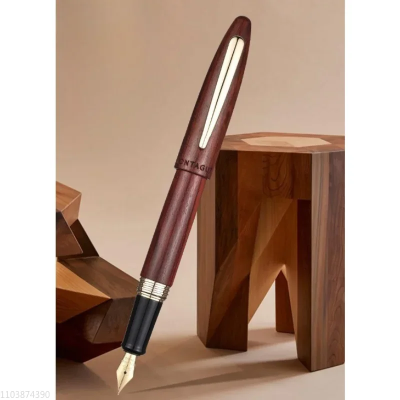 Imagem -05 - Caneta-tinteiro Montagut Wood Sândalo Retro f Curvado 0.5 mm 1.0 mm Nib Ink Pen mb Luxury Business Writing Gift Novo 2023