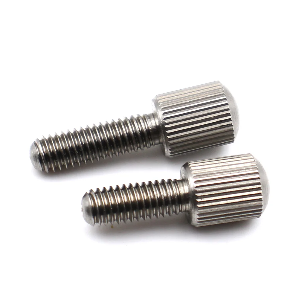 M1.6 M2 M2.5 M3 M4 M5 M6 M8 304 Stainless Steel Small Head Straight Knurled Thumb Screw GB836 Hand Tighten Adjusting Screws
