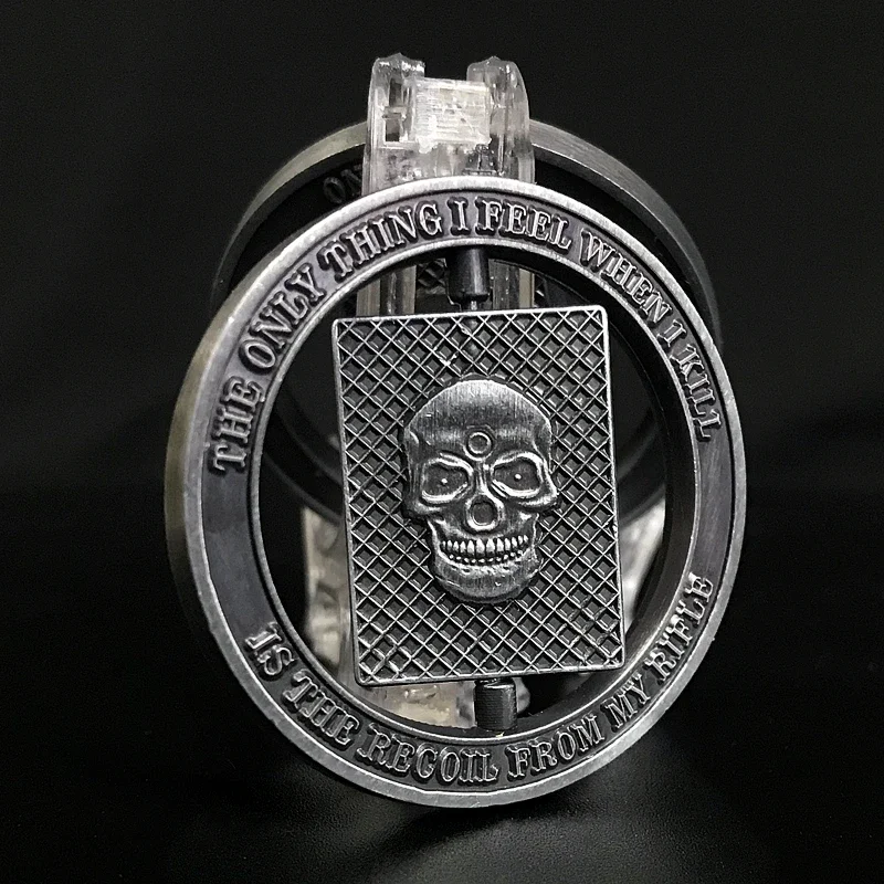 Sniper One Shot One Kill Ace of Spades Skull Spinner Military Challenge Coin Collection Collectibles Art Souvenir Friends Gifts