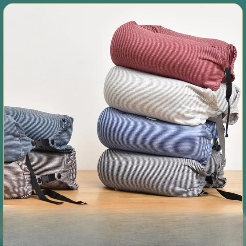 Travel Home Neck Pillow U-shaped Pillow Sweat Neck Pillow Stripe Foam Particle Pillow Sleep Lunch Break Portable Pillow