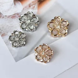 6Pcs Of DIY Hand Stitched Flower Buttons Acetic Flowers Diamond Buckle Apparel Sewing Garment Craft For Clothing