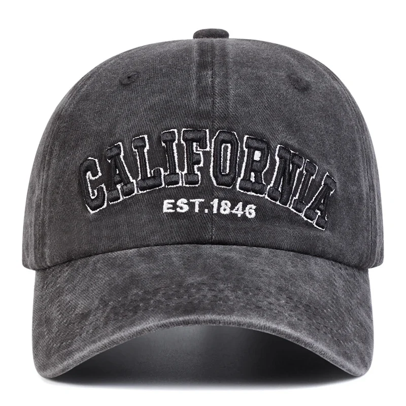 للجنسين كاليفورنيا التطريز EST 1846 غسل قبعات البيسبول ربيع الخريف في الهواء الطلق قابل للتعديل قبعات غير رسمية واقية من الشمس قبعة قبعة رياضية