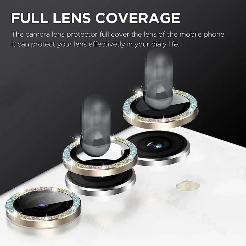 Gittle Lens Protector for Samsung Galaxy A54 A34 A24 A14 5G M54 Metal Ring Camera Protective Glass Shinny lens Case film Cap