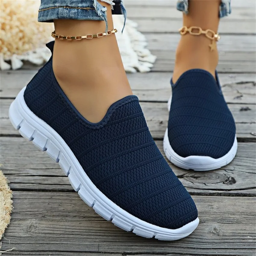 Women Flat Slip on White Shoes Woman Lightweight White Sneakers Summer Autumn Casual Chaussures Femme Basket Flats Shoes