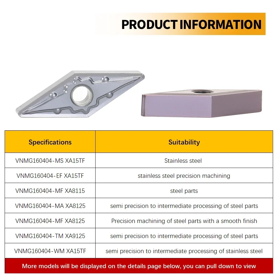 SIQICNC VNMG160404 For Lathe Cutting Tool Set External Turning Tool Holder VNMG Carbide Inserts CNC Lathe Cutter