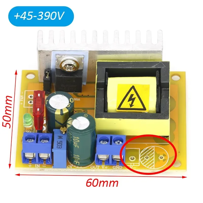 8-32V to 45-390V DC-DC Boost Converter Step Up Power Supply Module High Voltage ZVS Capacitor Charging Board